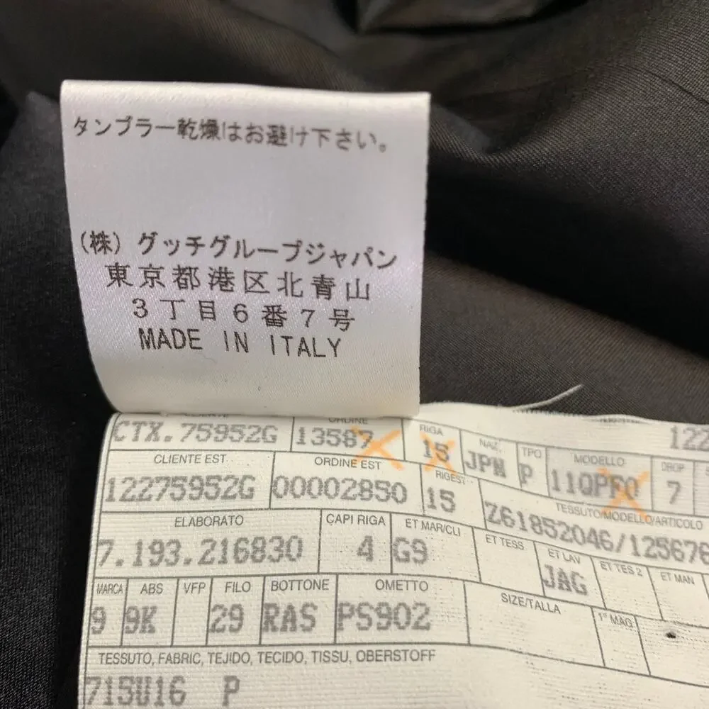 GUCCI Size 38 Black Grey Graphic Silk Tuxedo Sport Coat